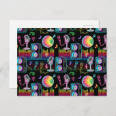 Karaoke Glow Singing Music Party Feestdagenkaart (Voorkant / Achterkant)