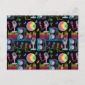 Karaoke Glow Singing Music Party Feestdagenkaart (Voorkant)