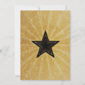 Karaoke Gold Night Uitnodiging voor verjaardagsfee (Achterkant)