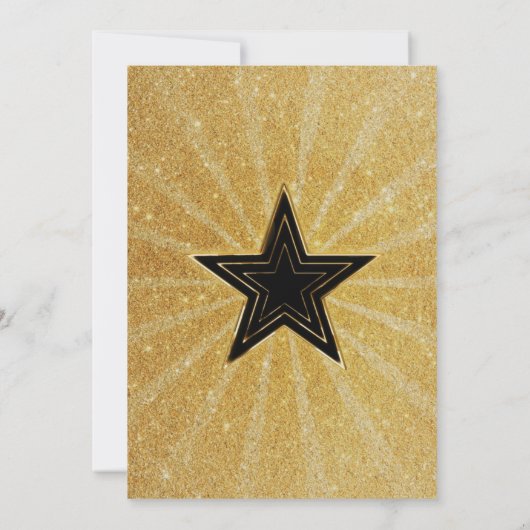 Karaoke Gold Night Uitnodiging voor verjaardagsfee (Achterkant)