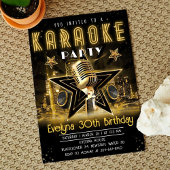 Karaoke Gold Night Uitnodiging voor verjaardagsfee
