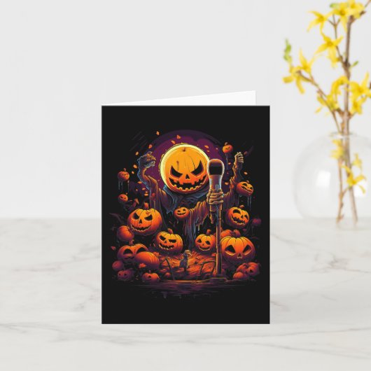 Karaoke Halloween Custom Graphic T - shirts voor M Kaart (Gele Bloem)