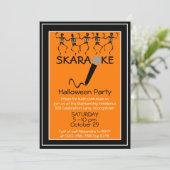 Karaoke Halloween-feest Dansende skeletten op maat Kaart (Staand voorkant)