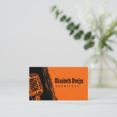 Karaoke handgetrokken microfoon visitekaartje (Staand voorkant)