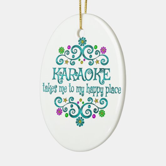 Karaoke Happy Place Keramisch Ornament (Links)