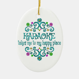 Karaoke Happy Place Keramisch Ornament