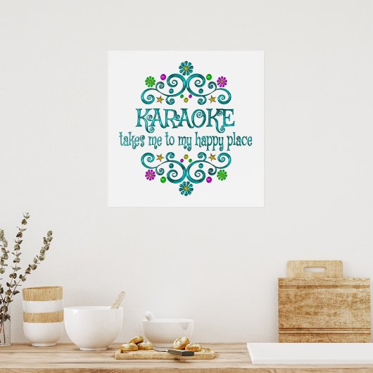 Karaoke Happy Place Poster (Keuken)