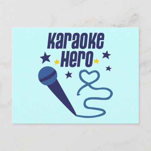 Karaoke Hero Briefkaart (Voorkant)