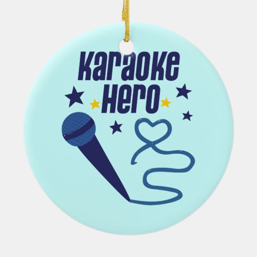 Karaoke Hero Keramisch Ornament (Achterkant)