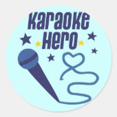 Karaoke Hero Ronde Sticker (Voorkant)