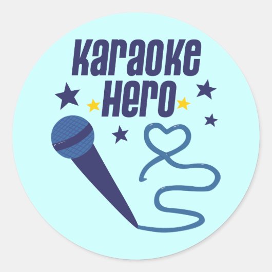 Karaoke Hero Ronde Sticker (Voorkant)