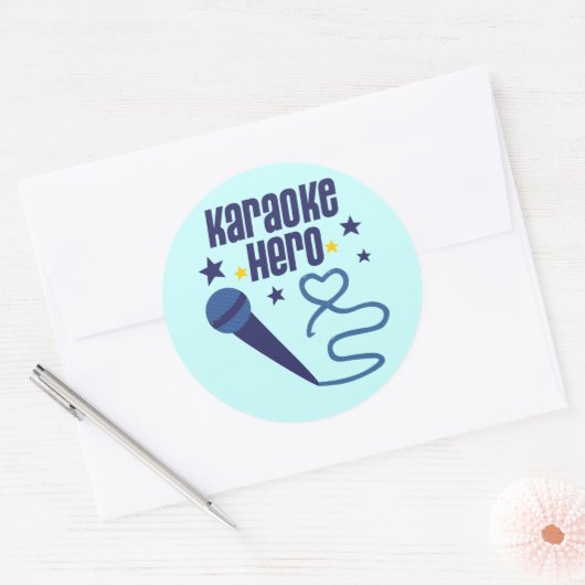 Karaoke Hero Ronde Sticker (Envelop)