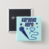 Karaoke Hero Vierkante Button 5,1 Cm (Voorkant /achterkant)