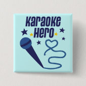 Karaoke Hero Vierkante Button 5,1 Cm (Voorkant)