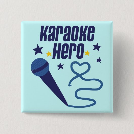Karaoke Hero Vierkante Button 5,1 Cm (Voorkant)