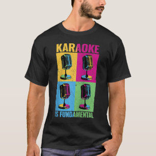 Karaoke is fundamentele kleurrijke microfoonmuziek t-shirt