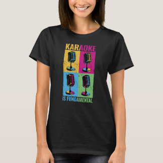 Karaoke is fundamentele kleurrijke microfoonmuziek t-shirt