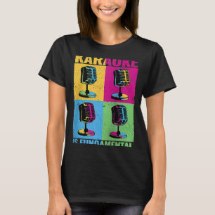 Karaoke is fundamentele kleurrijke microfoonmuziek t-shirt