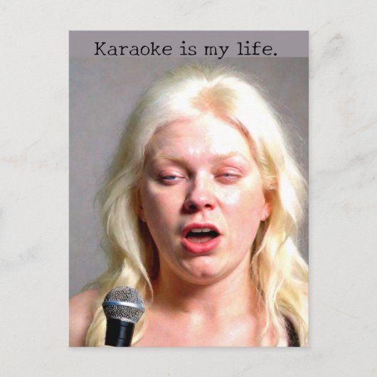 Karaoke is mijn leven briefkaart (Voorkant)