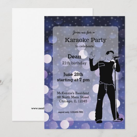 Karaoke Kaart (Voorkant / Achterkant)