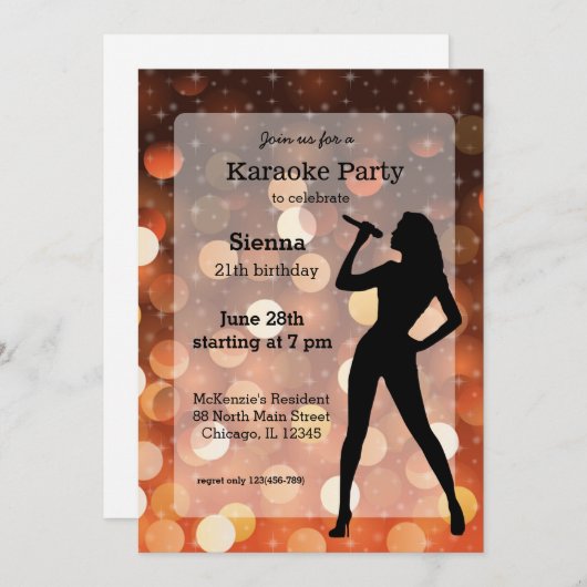 Karaoke Kaart (Voorkant / Achterkant)