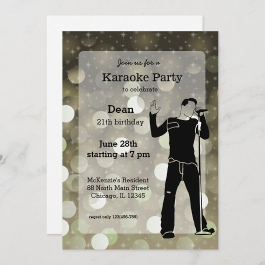 Karaoke Kaart (Voorkant / Achterkant)