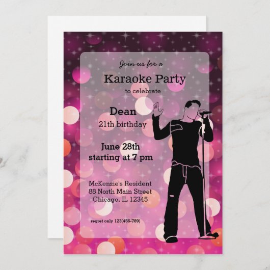 Karaoke Kaart (Voorkant / Achterkant)