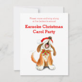 Karaoke Kerstmis carol feest uitnodiging (Voorkant)