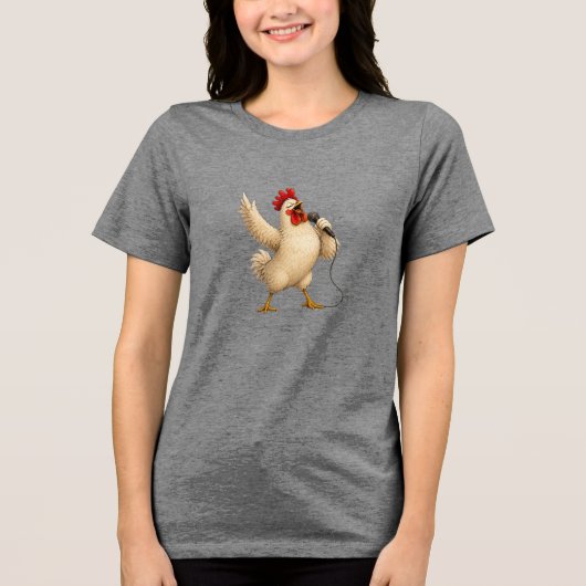 KARAOKE KIP Tri-Blend SHIRT (Voorkant)