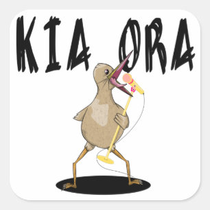 Karaoke Kiwi Vierkante Sticker