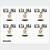 Karaoke Kiwi Vierkante Sticker (Vel)