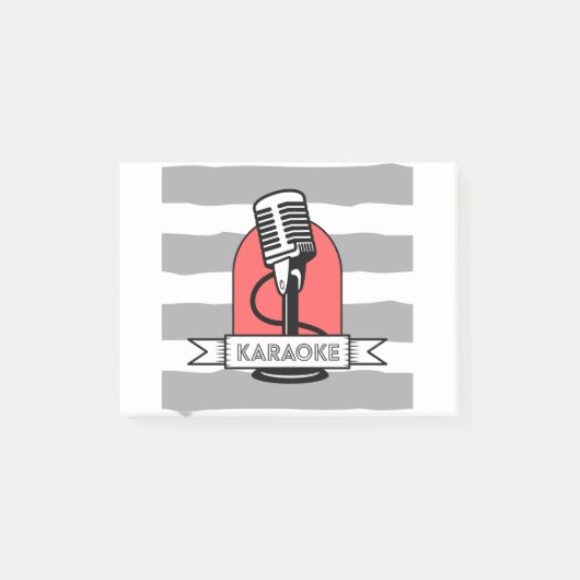 Karaoke koning of koningin zangeres muziekuitvoerd post-it® notes (Voorkant)
