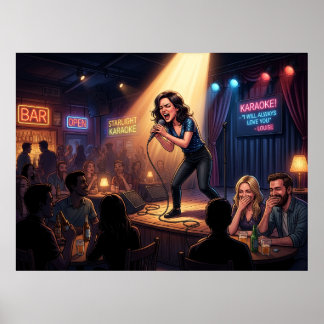 Karaoke Koningin: Humoristische Poster