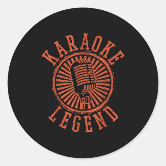Karaoke Legend - Singing Microphone Party Singer G Ronde Sticker (Voorkant)