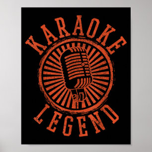 Karaoke Legende - Zingende Microfoon Feest Zanger Poster