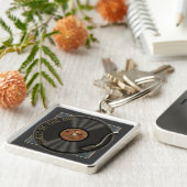 Karaoke LP Vinyl Record Premium Sleutelhanger (Zijkant)