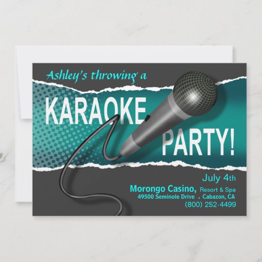 Karaoke Meidenavond Feestavond Kaart (Voorkant)