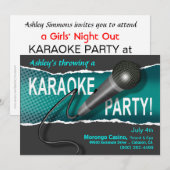 Karaoke Meidenavondje Feestavond Kaart (Voorkant / Achterkant)