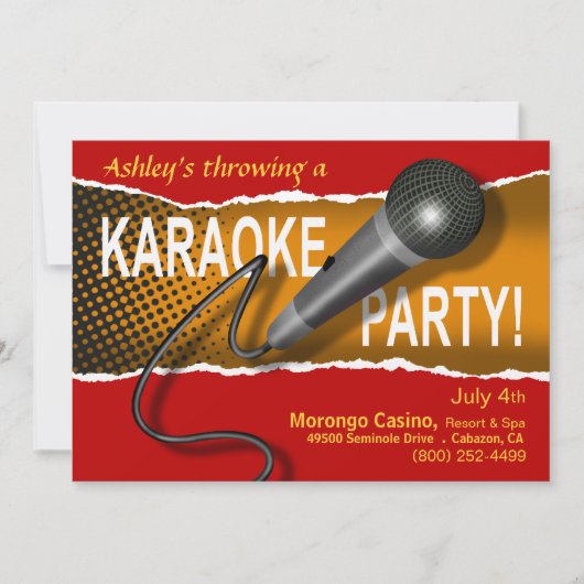 Karaoke Meidenavondje Feestavond Kaart (Voorkant)