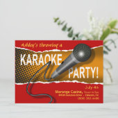 Karaoke Meidenavondje Feestavond Kaart (Staand voorkant)