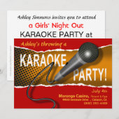 Karaoke Meidenavondje Feestavond Kaart (Voorkant / Achterkant)