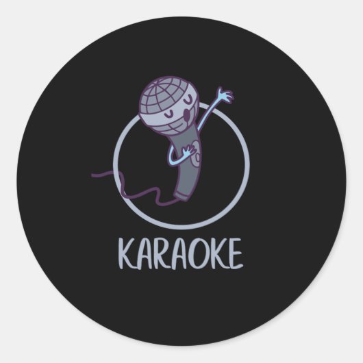 Karaoke Mic Singing Music Microphone Music Gift Ronde Sticker (Voorkant)