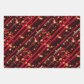 Karaoke microfoon nachtsterren rood fluwelen gordi inpakpapier vel (Voorkant 3)