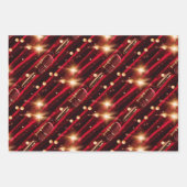 Karaoke microfoon nachtsterren rood fluwelen gordi inpakpapier vel (Voorkant)