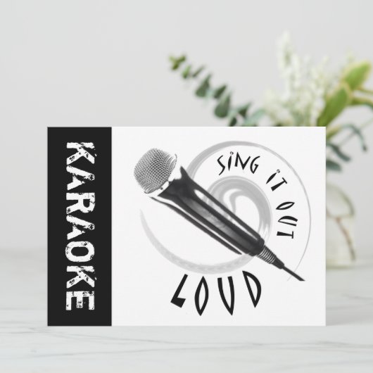 Karaoke Microphone Sing it out LOUD Kaart (Staand voorkant)
