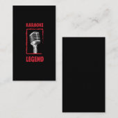 Karaoke Music Gift Sing Bar Singer Karaoke Legend Visitekaartje (Voorkant / Achterkant)