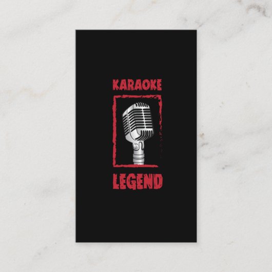 Karaoke Music Gift Sing Bar Singer Karaoke Legend Visitekaartje (Voorkant)