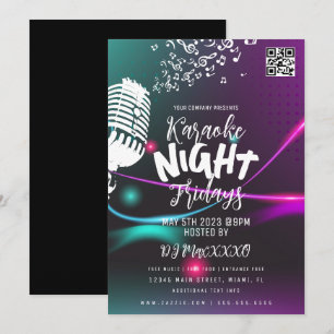 Karaoke Nacht Evenement Feest Bar Club Flyer Kaart