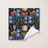 Karaoke Neon Glow Singing Music Party Bad Handdoek (Wasdoekje)