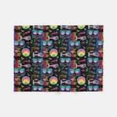 Karaoke Neon Glow Singing Music Party Fleece Deken (Voorkant (Horizontaal))